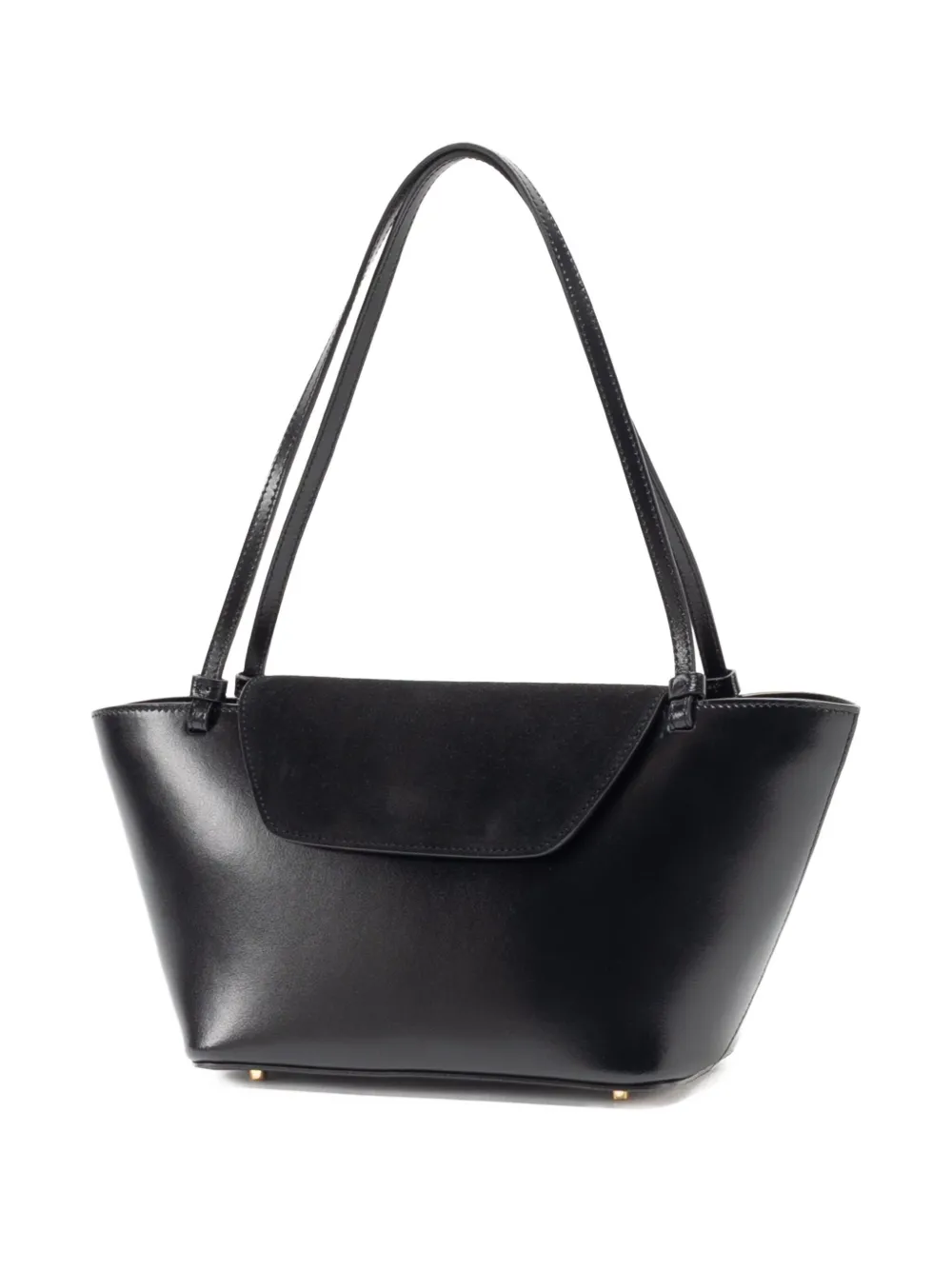 Elleme Courrier suede flap tote bag - Zwart