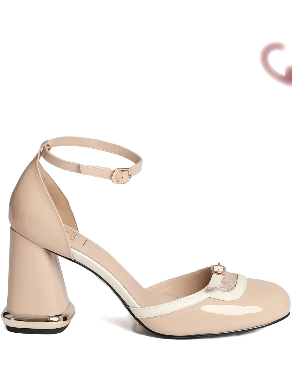 Gold & Rouge 85mm Nani Ankle-strap Block-heel Pumps In Neutral