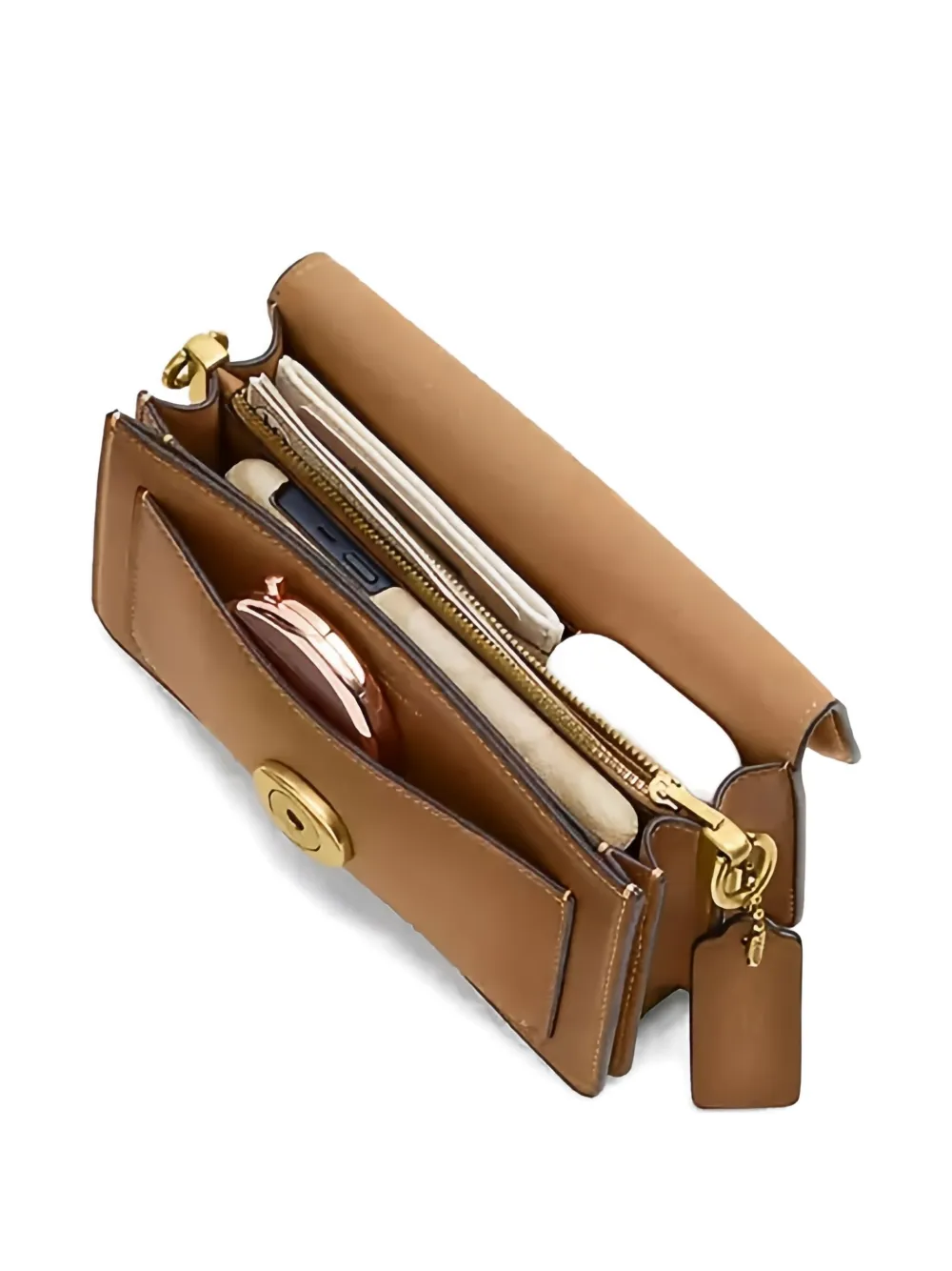 Coach Tabby schoudertas met C-logo Bruin