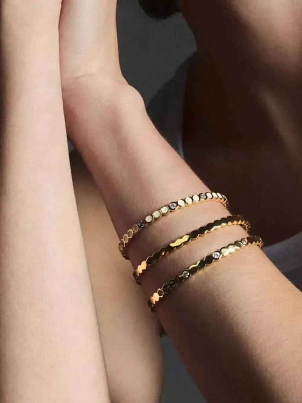 BANGLE UP Lumi embellished bangle bracelet | Gold | Image 1