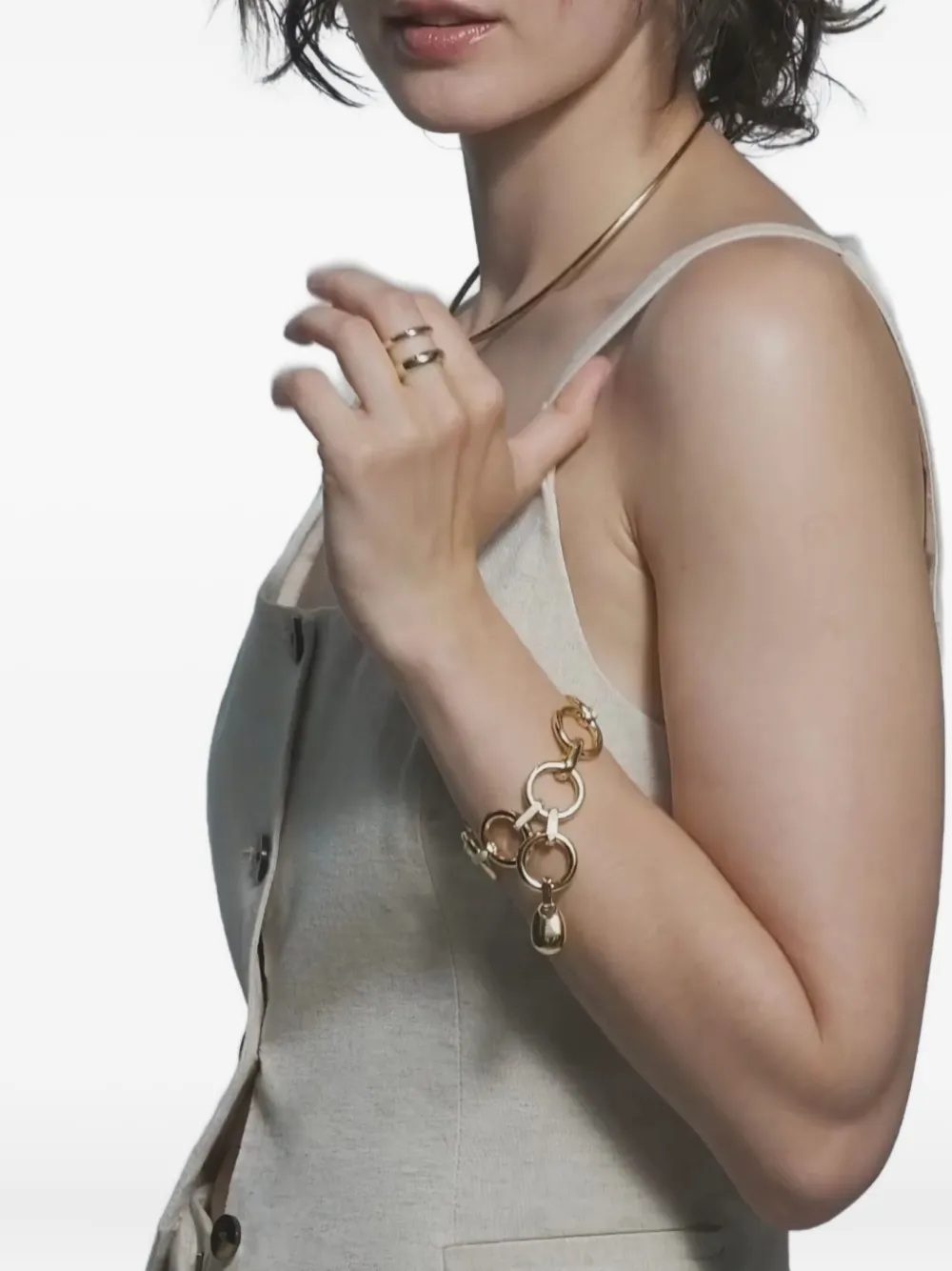 BANGLE UP Eyele ring-link bracelet - Goud