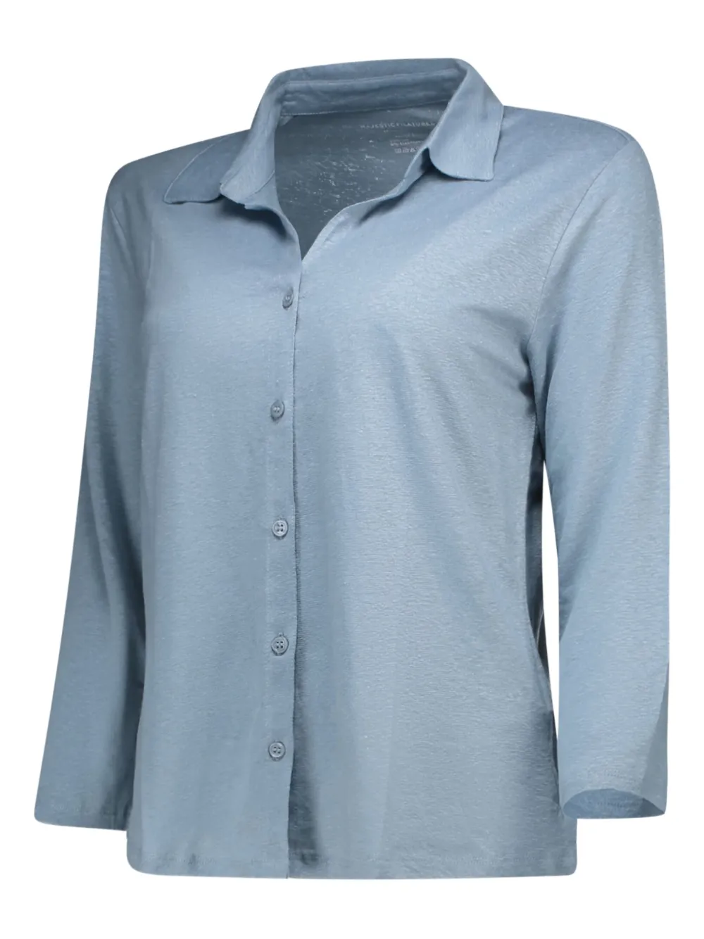 Majestic Filatures buttoned collared top - Blauw