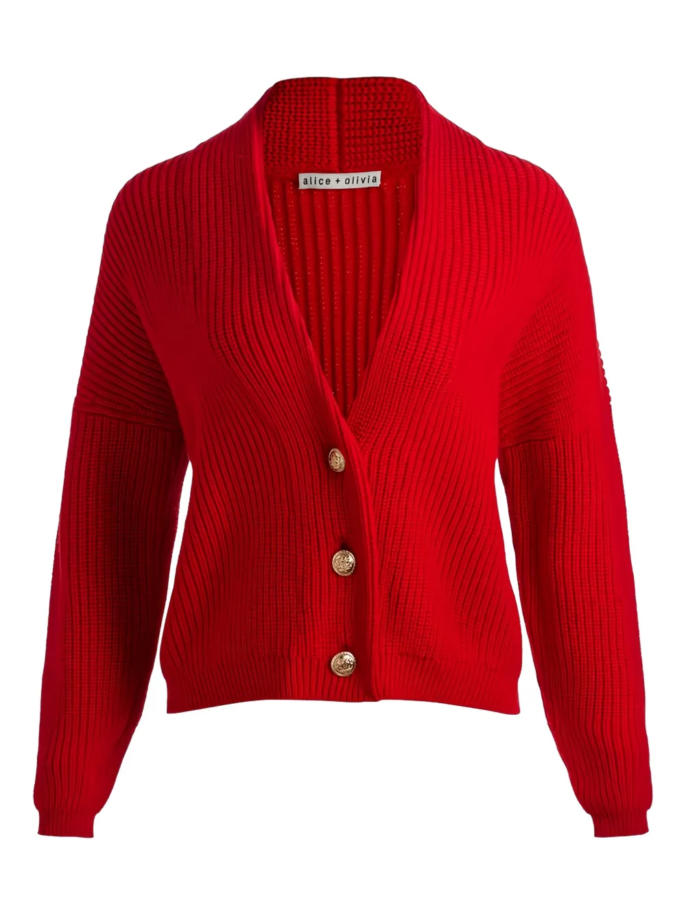Alice And Olivia Holden Foldback Cardigan In Red