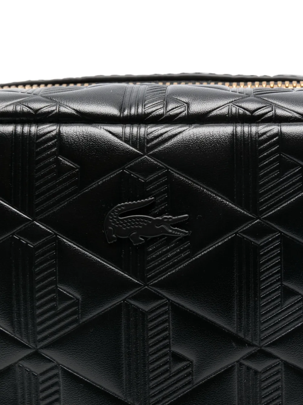 Lacoste Maheki kleine schoudertas met reliëf Zwart