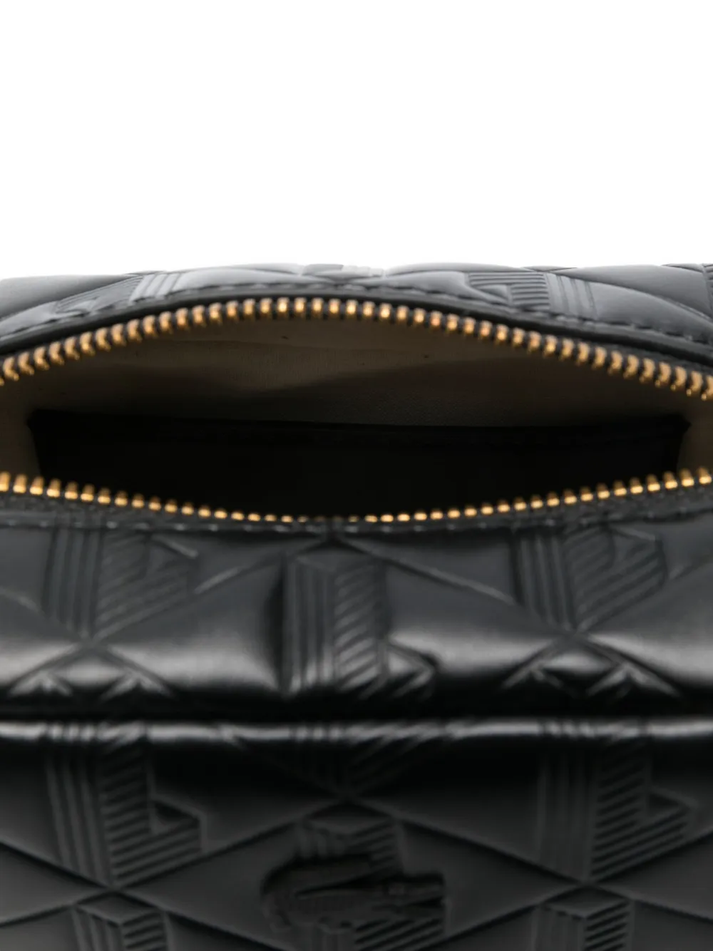 Lacoste Maheki kleine schoudertas met reliëf Zwart