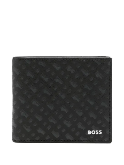 BOSS monogram-print wallet