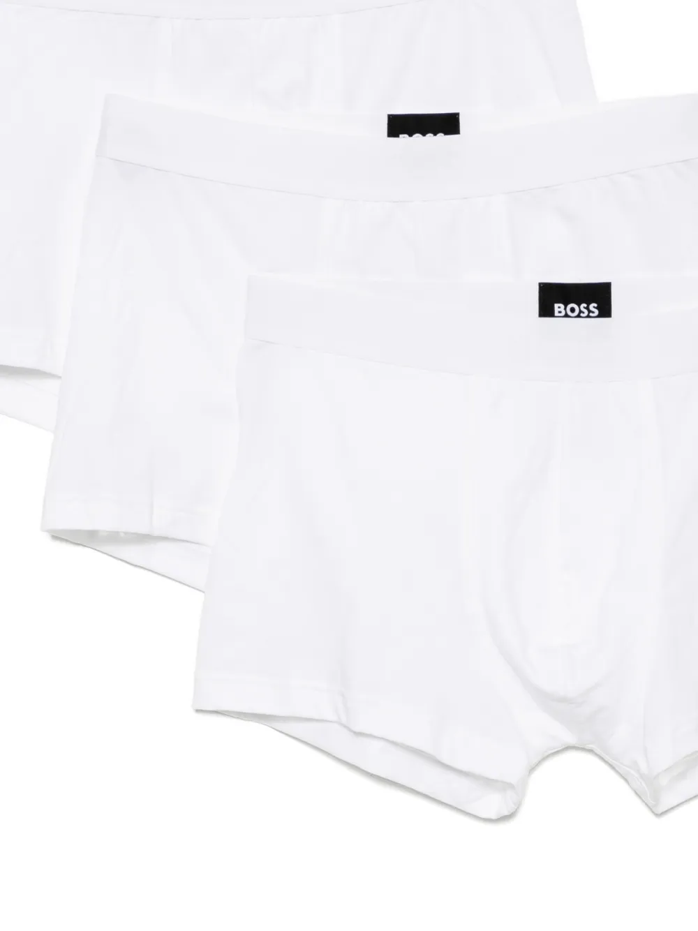 BOSS Drie paar stretch-katoenen boxershorts Wit