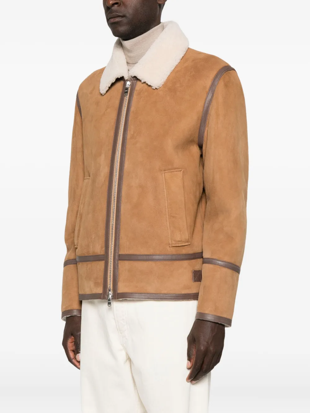 Dondup Zip-up Leather Jacket In Brown