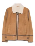 DONDUP zip-up leather jacket - Brown