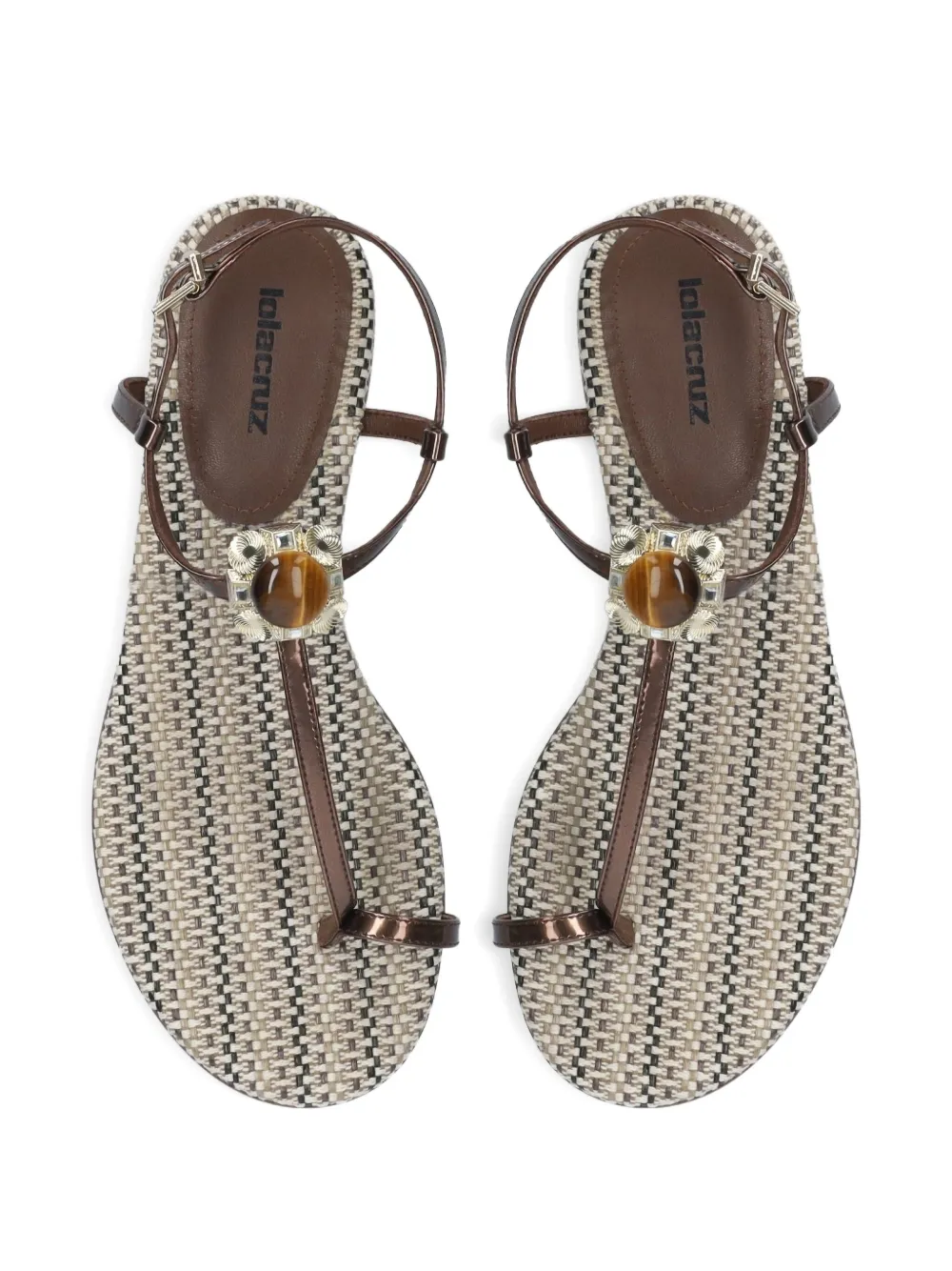 Lola Cruz Margot embellished sandals Bruin