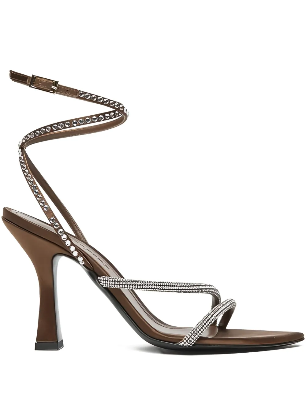 3juin Crystal-embellished Sandals In Brown