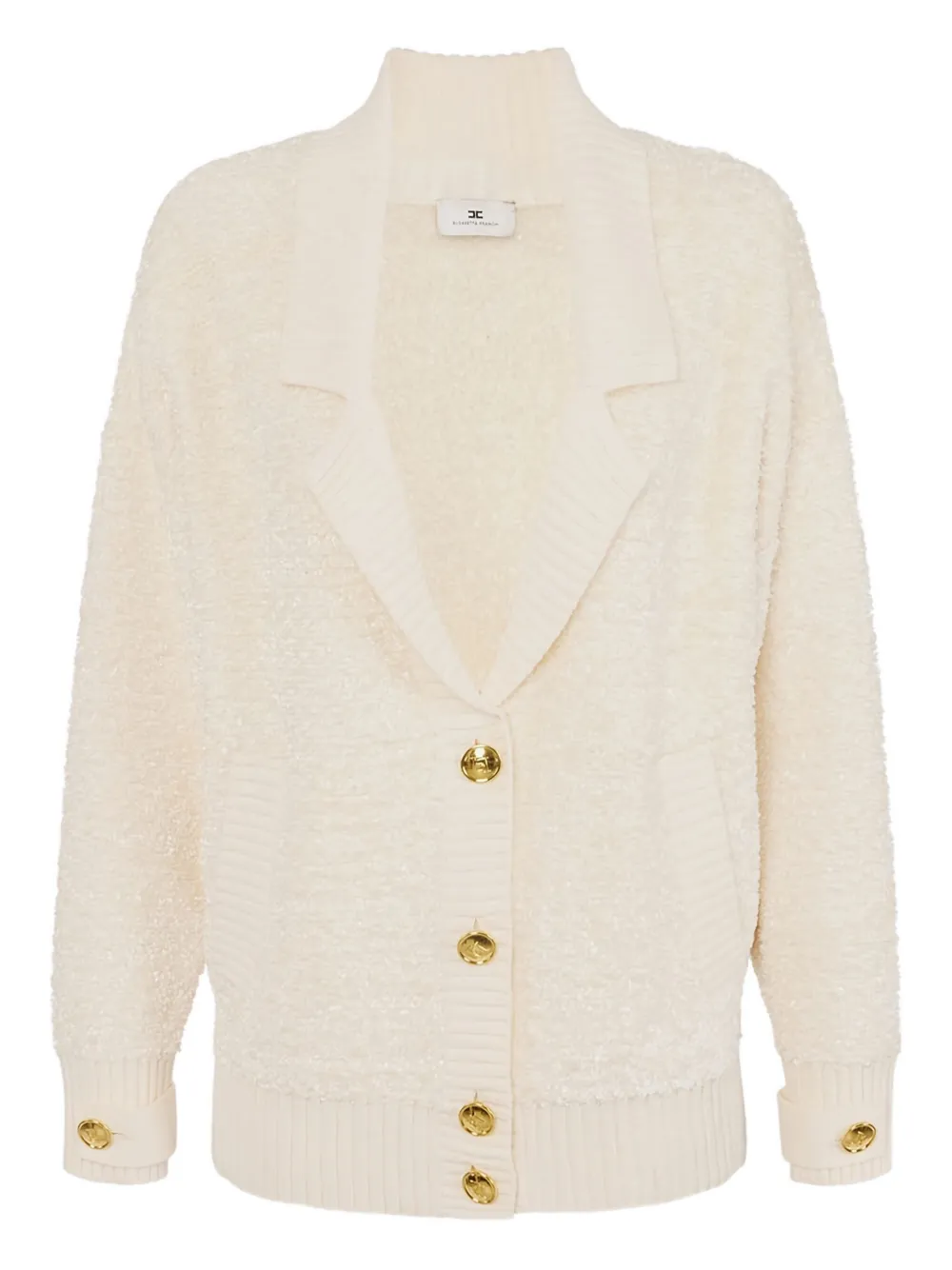 Elisabetta Franchi Buttoned Cardigan In Neutral