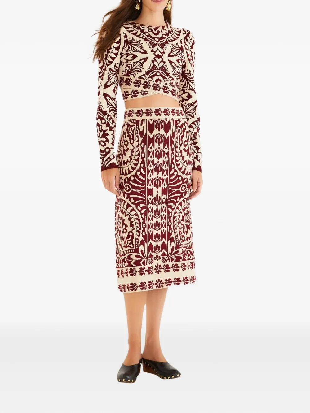 FARM Rio patterned skirt - Rood