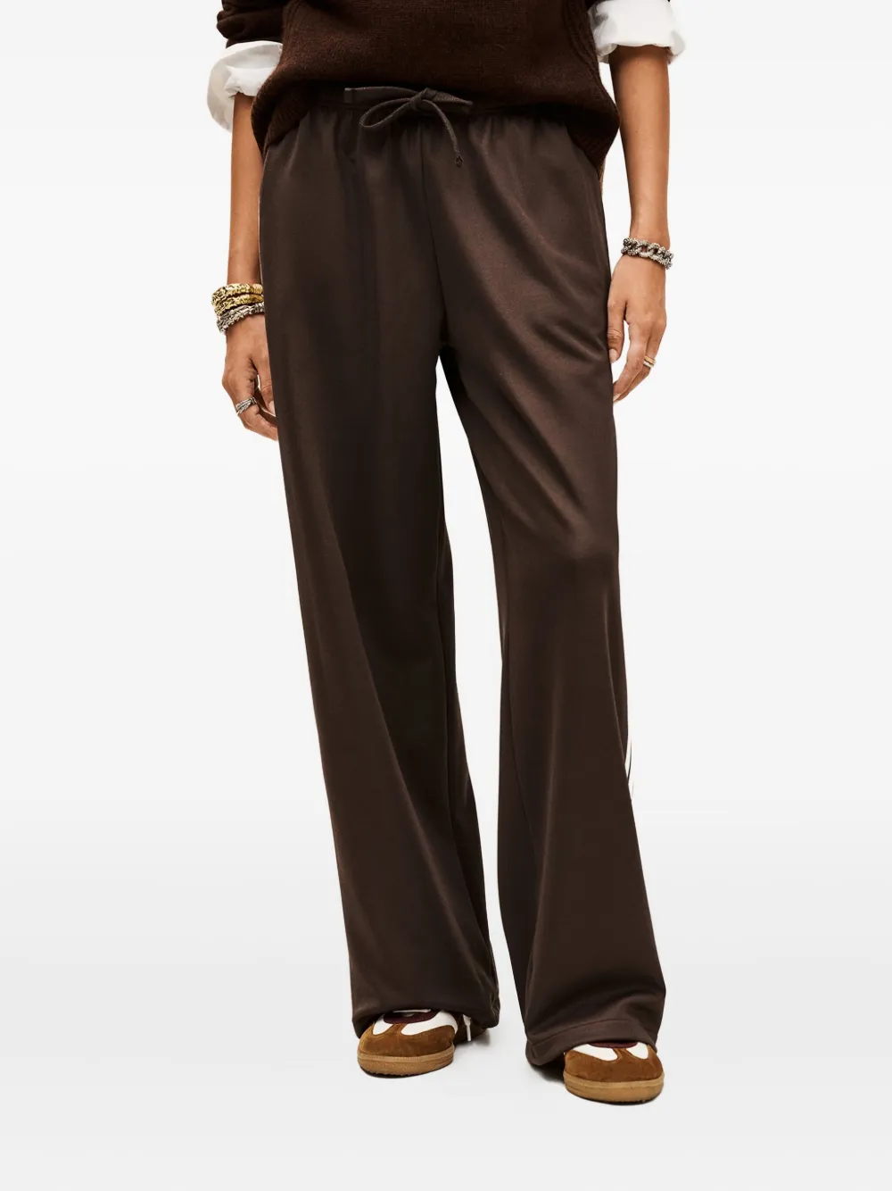 Ba&sh Joshua Stripe Drawstring Track Pants In Brown