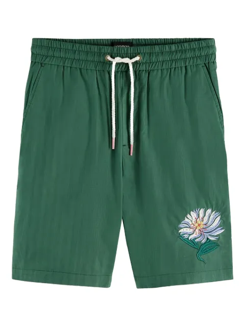 Scotch & Soda floral-embroidered drawstring shorts