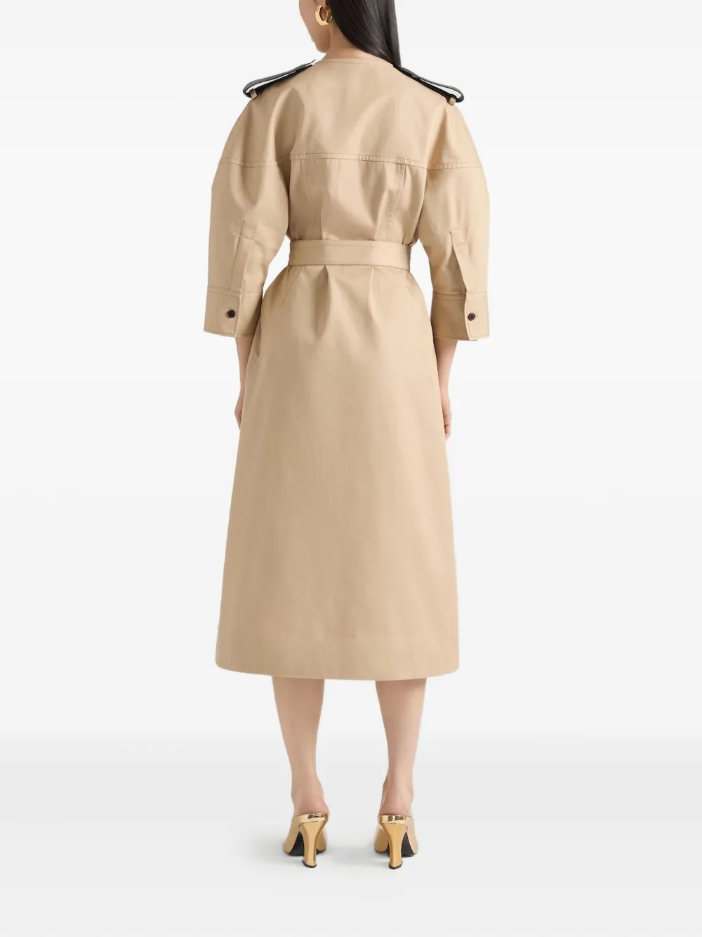 Givenchy Belted Cotton Dress In Brown
