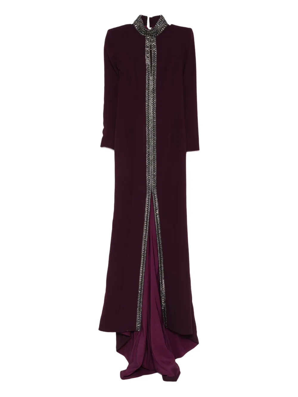 Jean Louis Sabaji Crystal-embellished Mermaid Gown In Purple