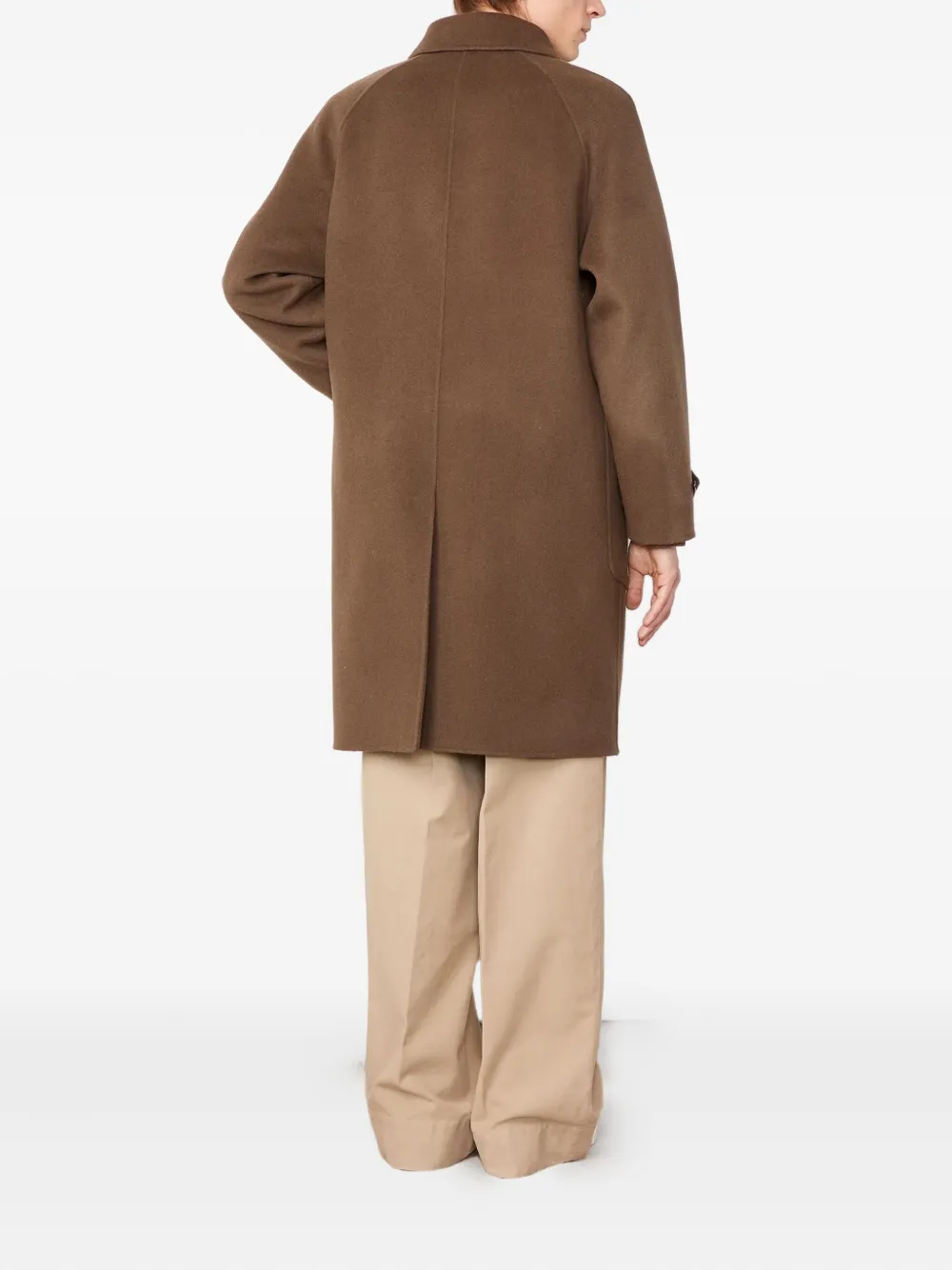 Officine Generale Patch-pocket Wool Coat In Brown