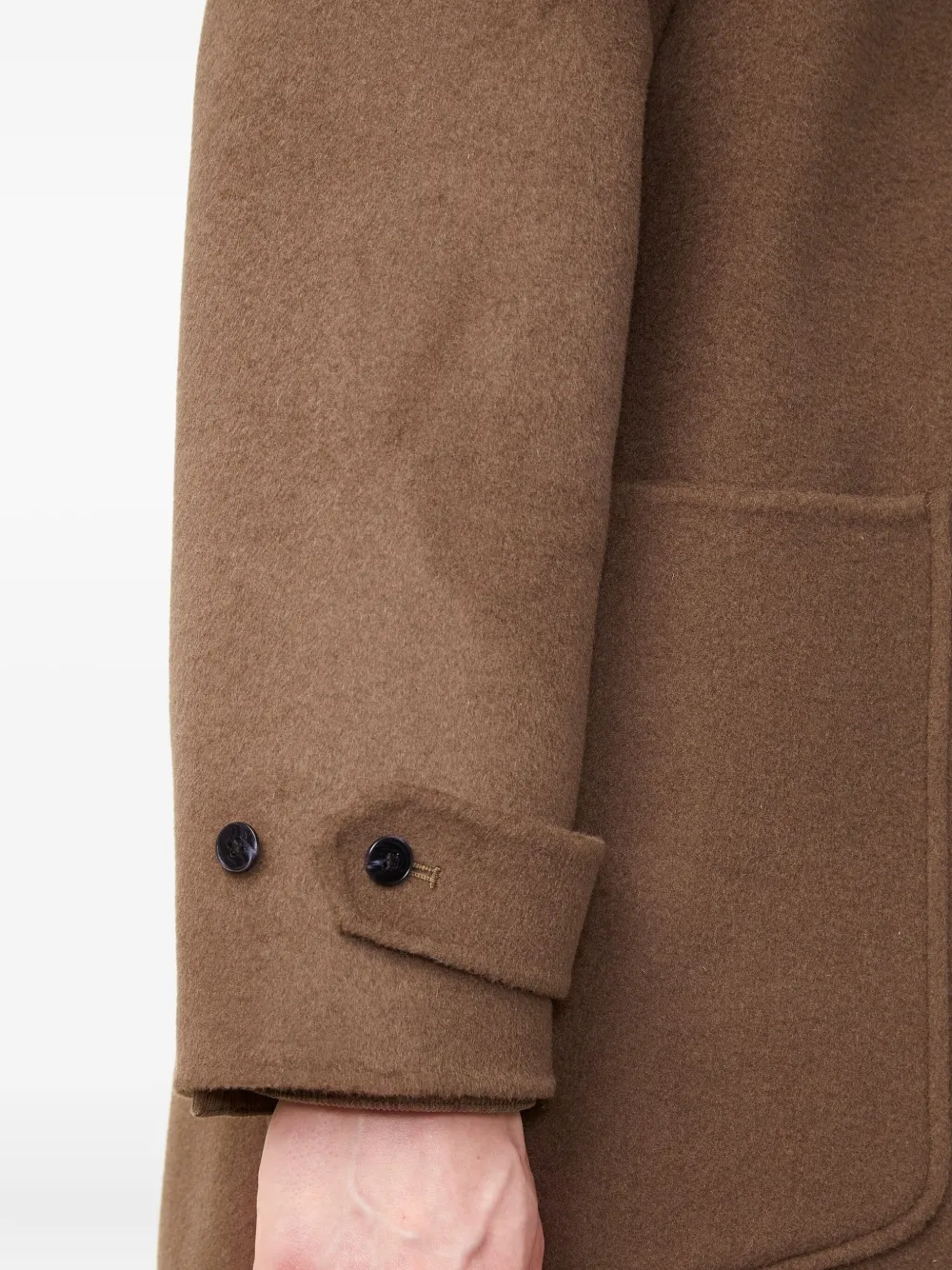 Officine Generale Patch-pocket Wool Coat In Brown