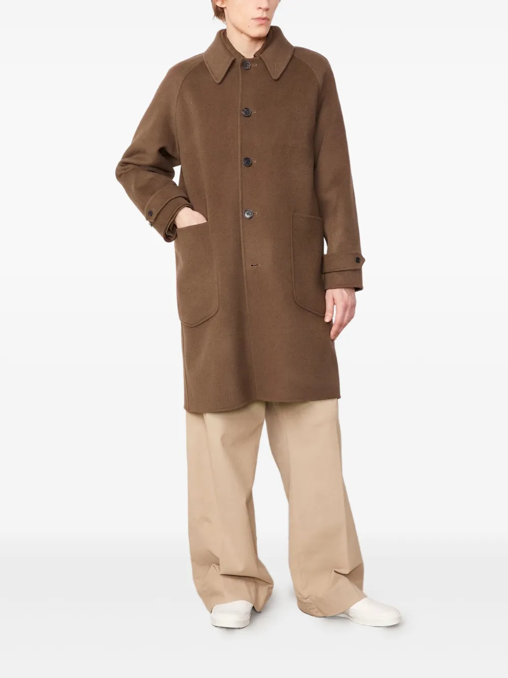 Officine Generale patch-pocket wool coat | Single Breasted Coats | Image 2
