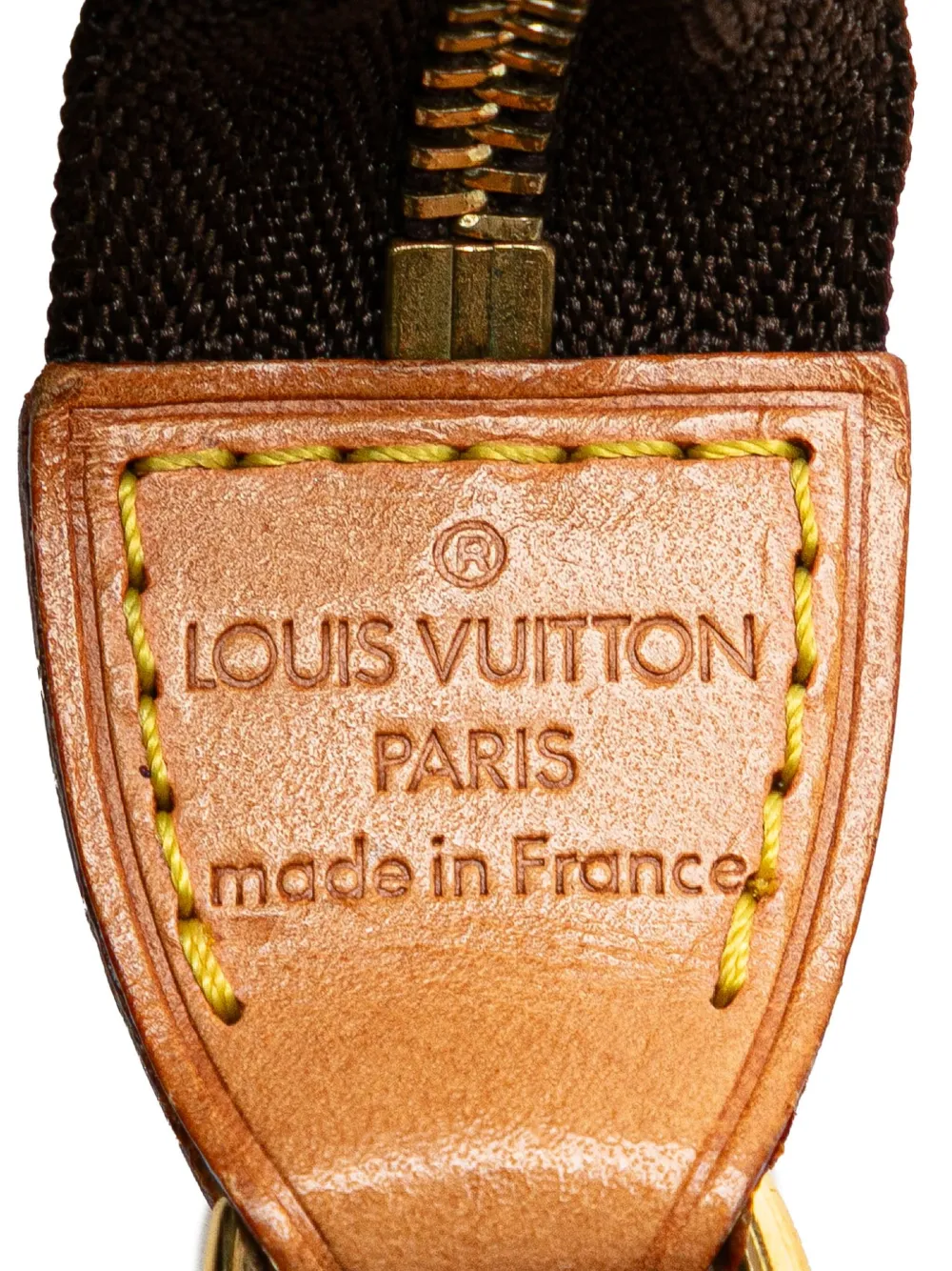 Pre-owned Louis Vuitton 2001 Monogram Pochette Accessoires Shoulder Bag In Brown