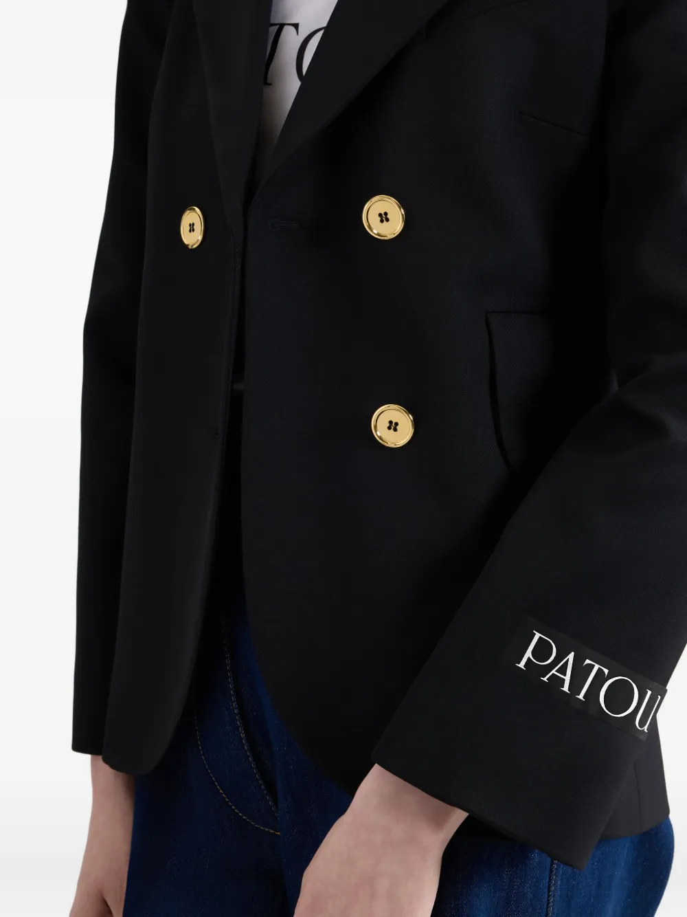 Patou Gestrikt jack met dubbele rij knopen Zwart