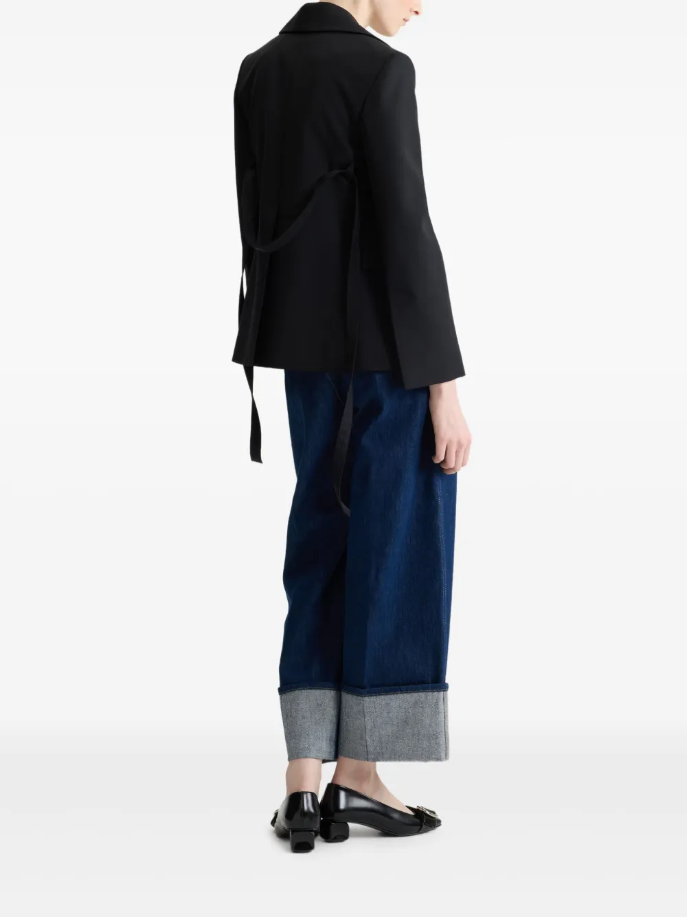 Patou Gestrikt jack met dubbele rij knopen Zwart