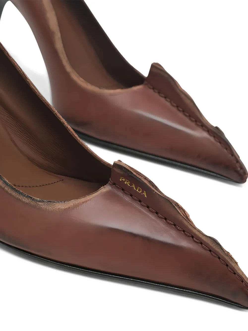 Prada 85 mm pumps met stiletto-hak en puntige neus Bruin