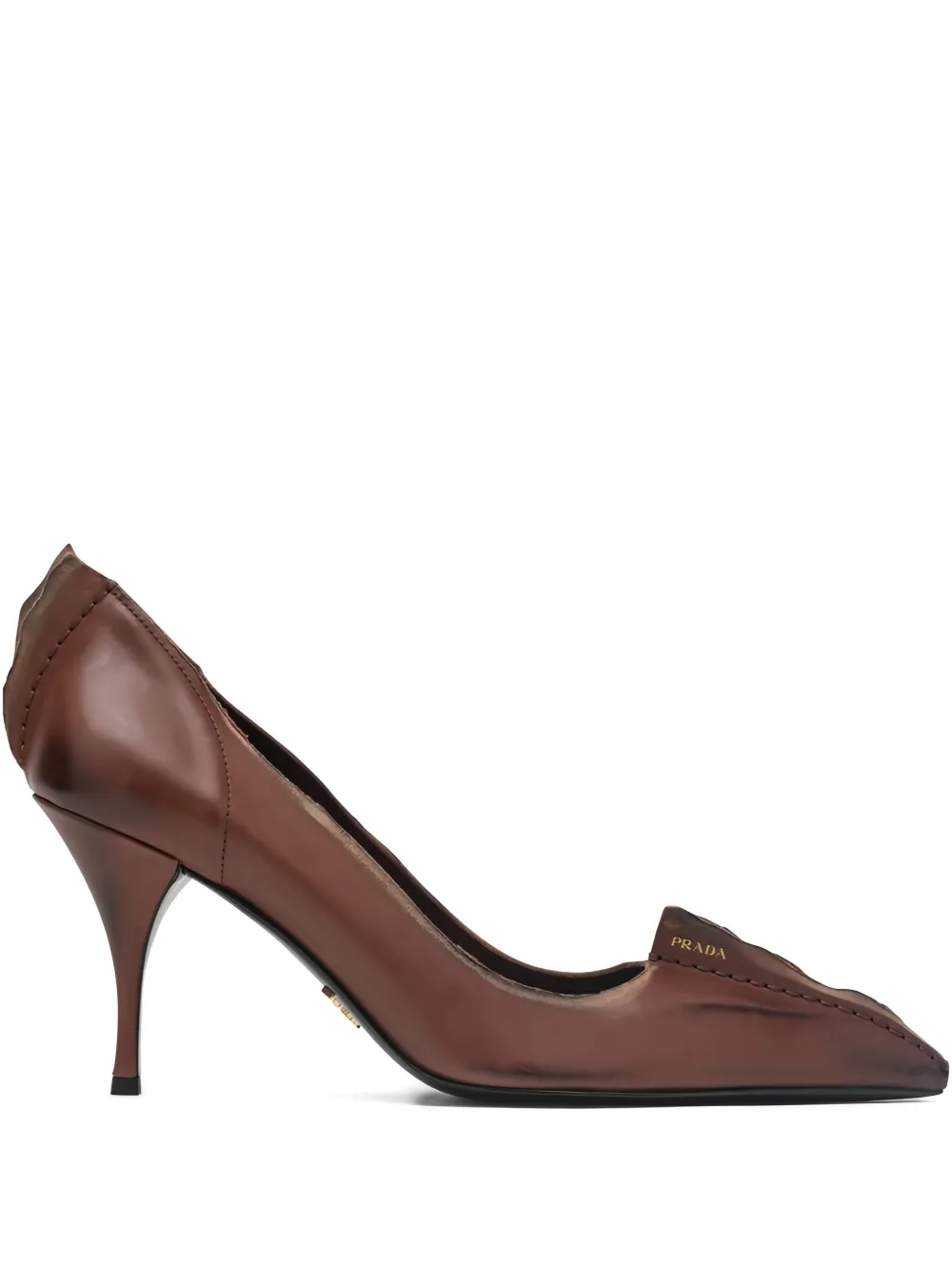 Prada 85 mm pumps met stiletto-hak en puntige neus Bruin