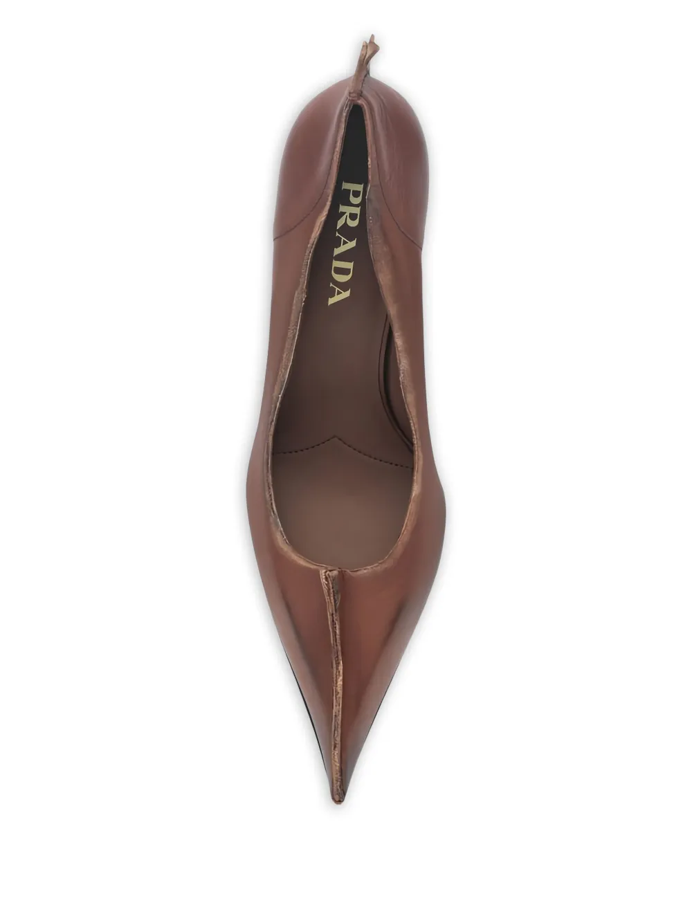 Prada 85 mm pumps met stiletto-hak en puntige neus Bruin