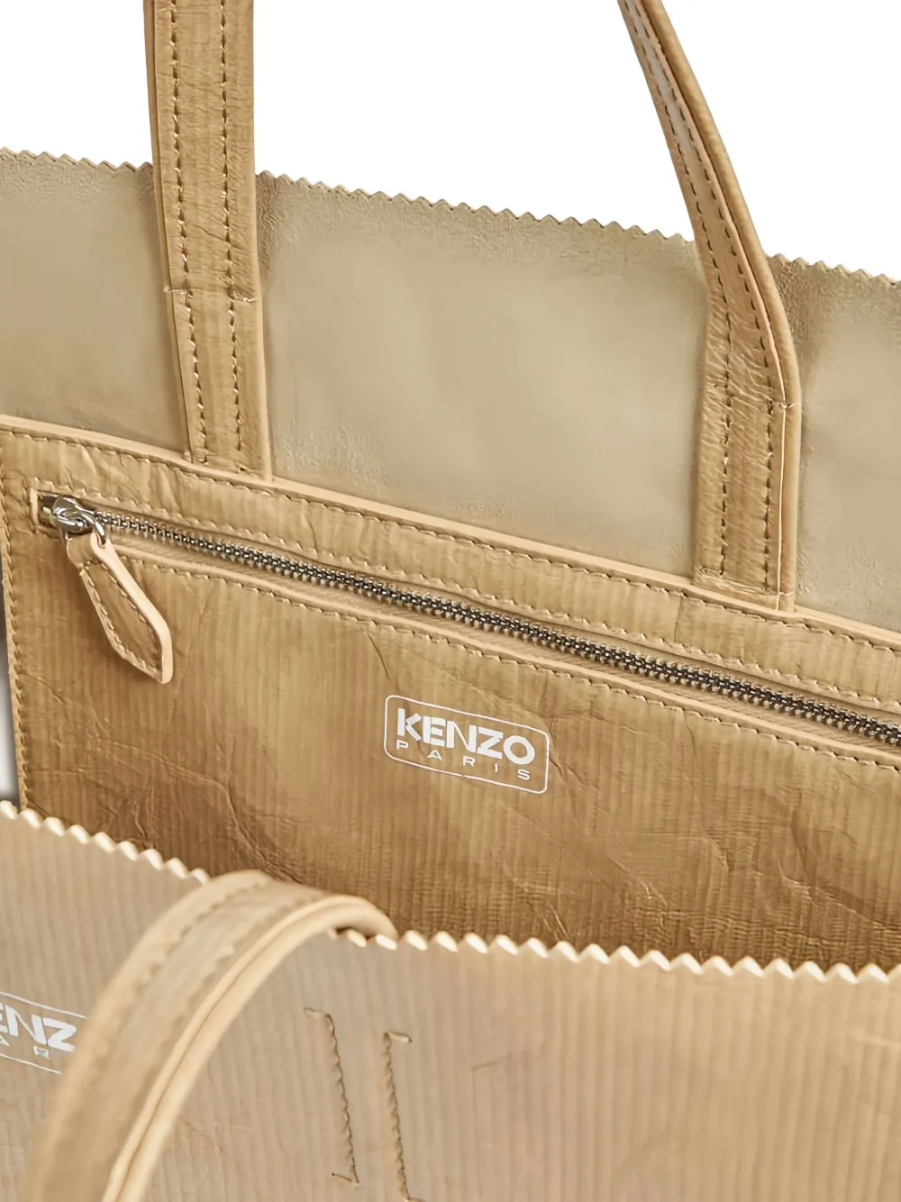 Kenzo Paper leren shopper Beige