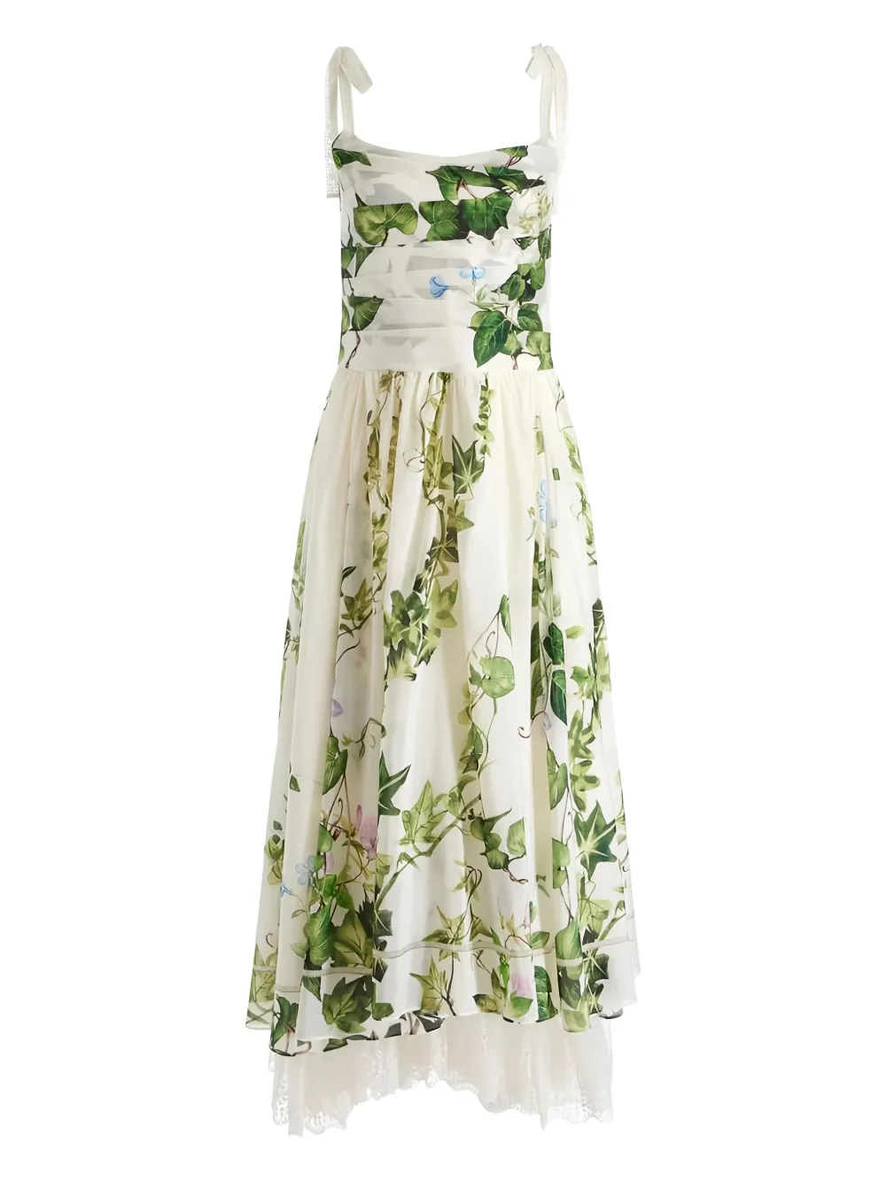 Alice And Olivia Haven Floral Midi Dress In Brown