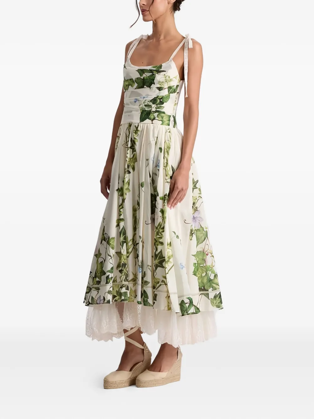 alice + olivia Haven midi-jurk met bloemenprint Beige