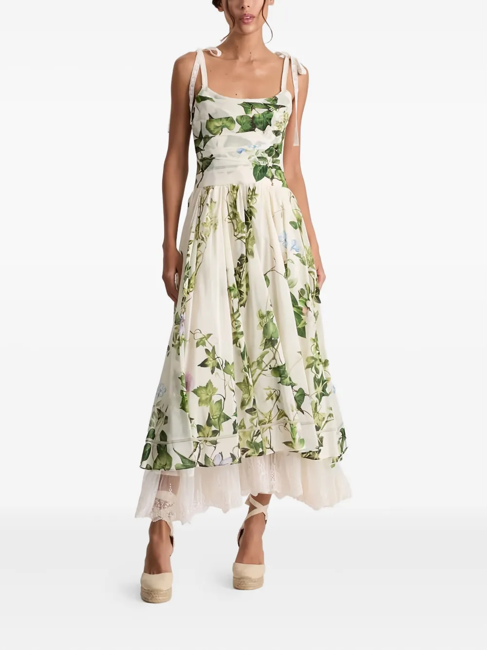 alice + olivia Haven midi-jurk met bloemenprint Beige
