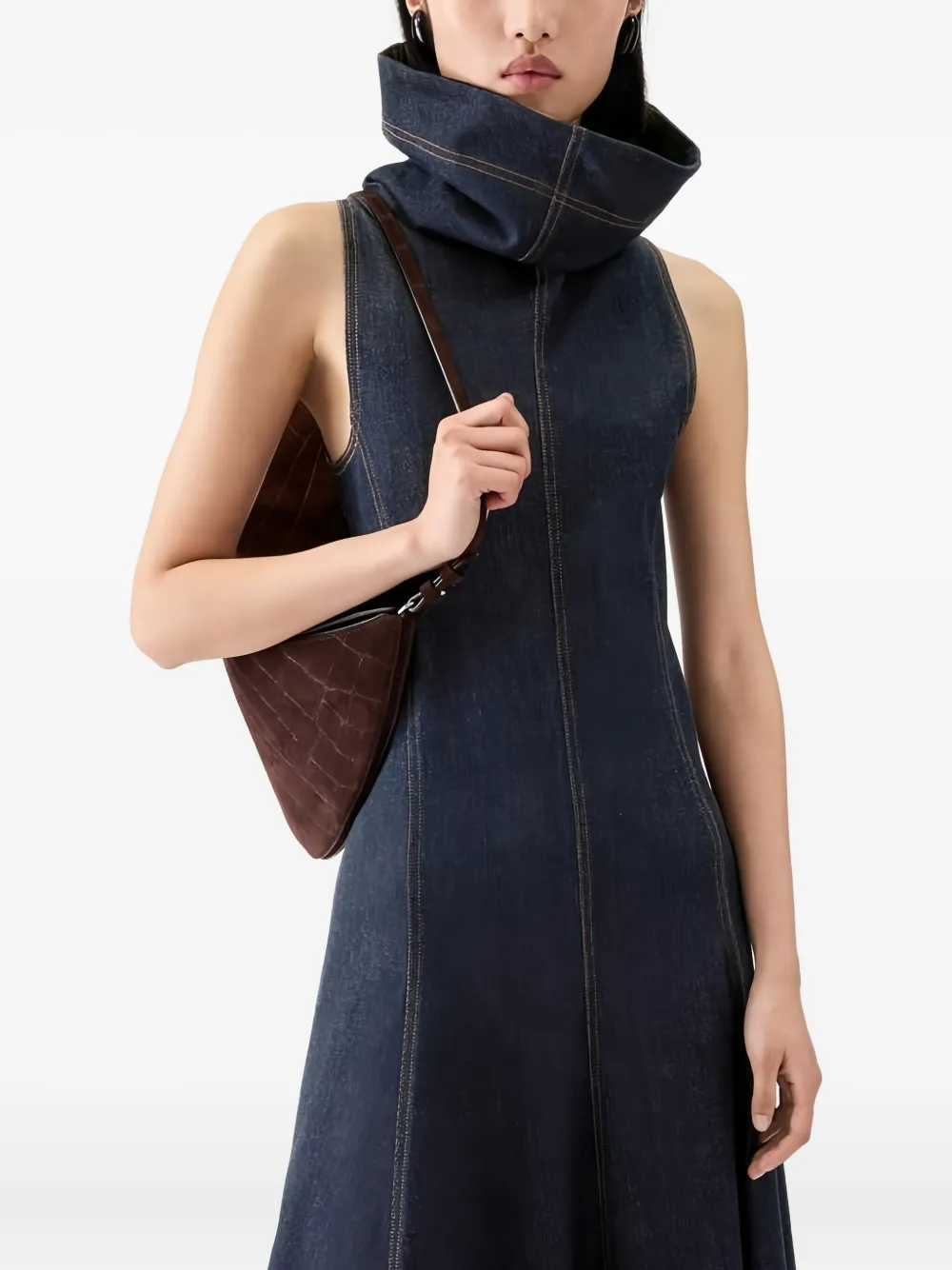 Jacquemus The Triangle de-Nîmes denim jurk Blauw