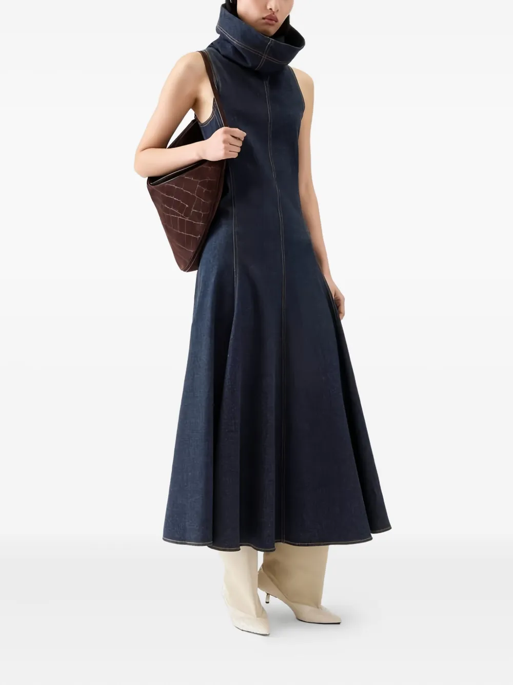Jacquemus The Triangle de-Nîmes denim dress - Blauw