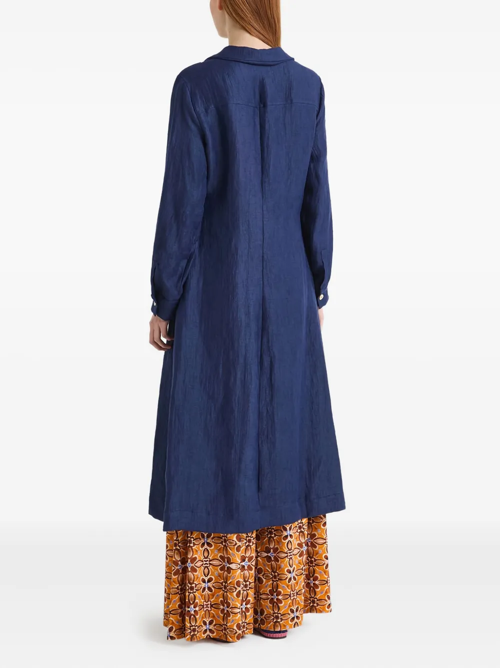 MALIPARMI Midi-jurk met knopen Blauw