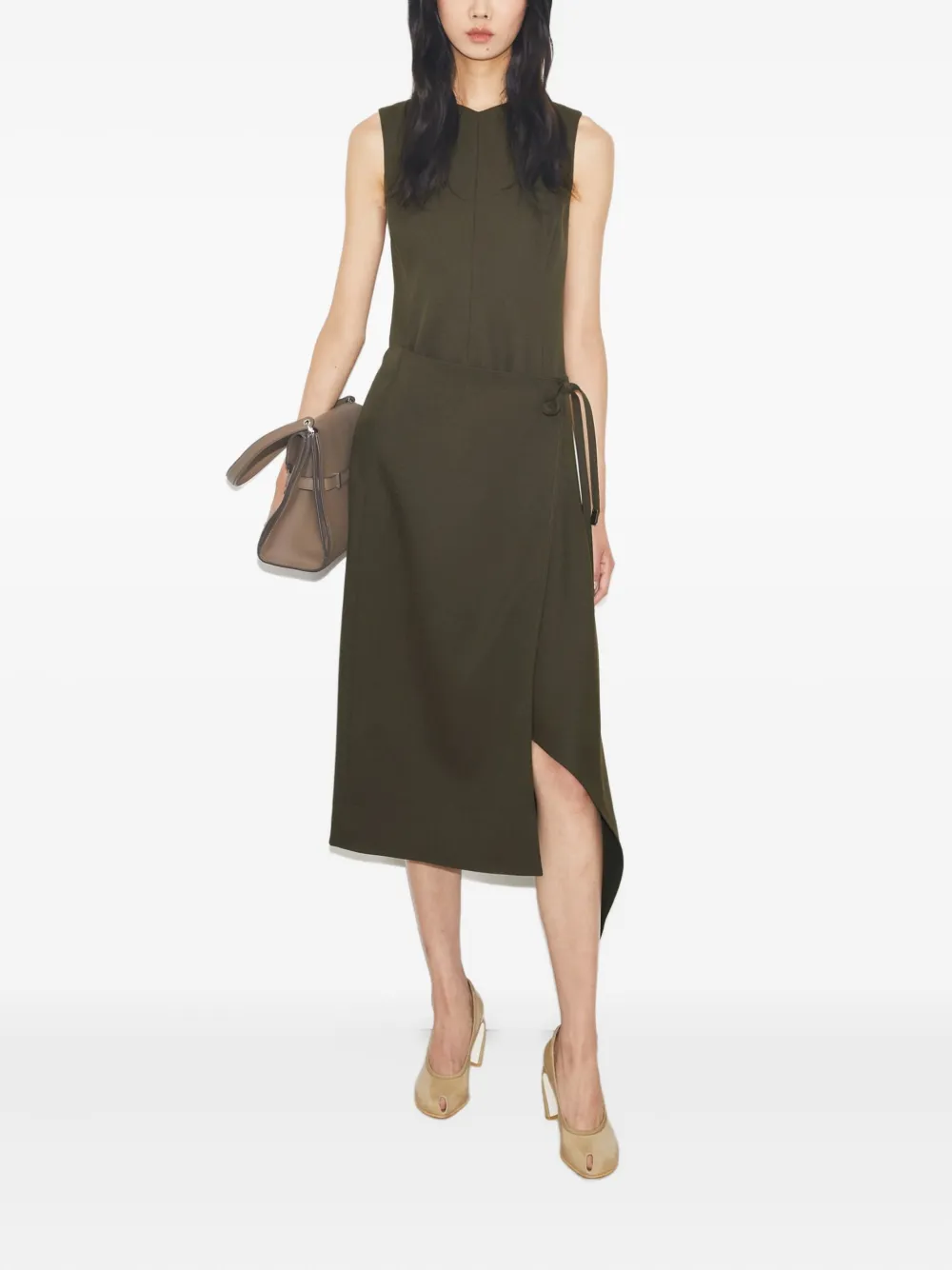 Tory Burch asymmetric midi dress - Groen
