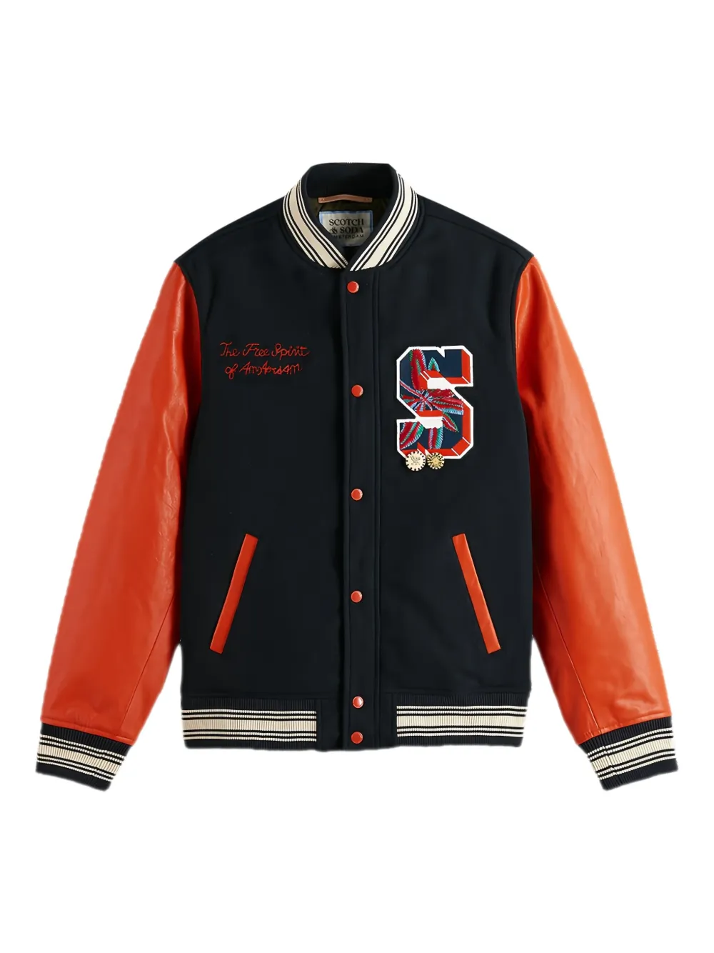 Scotch & Soda logo-appliqué panelled jacket | Black | Image 1