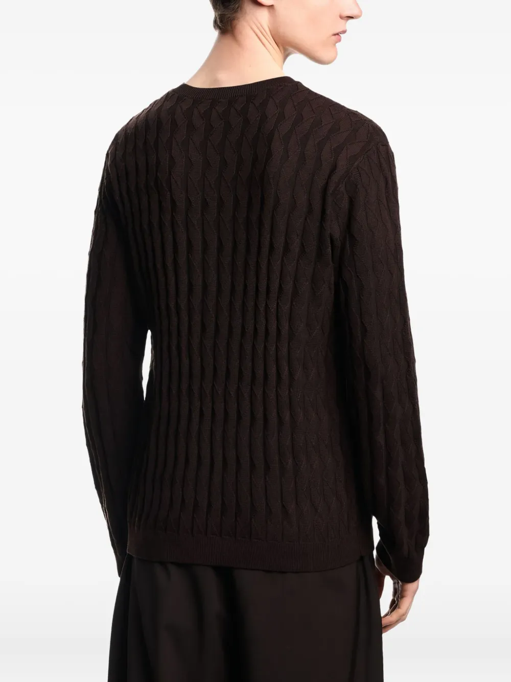 Emporio Armani Kabelgebreide trui Bruin