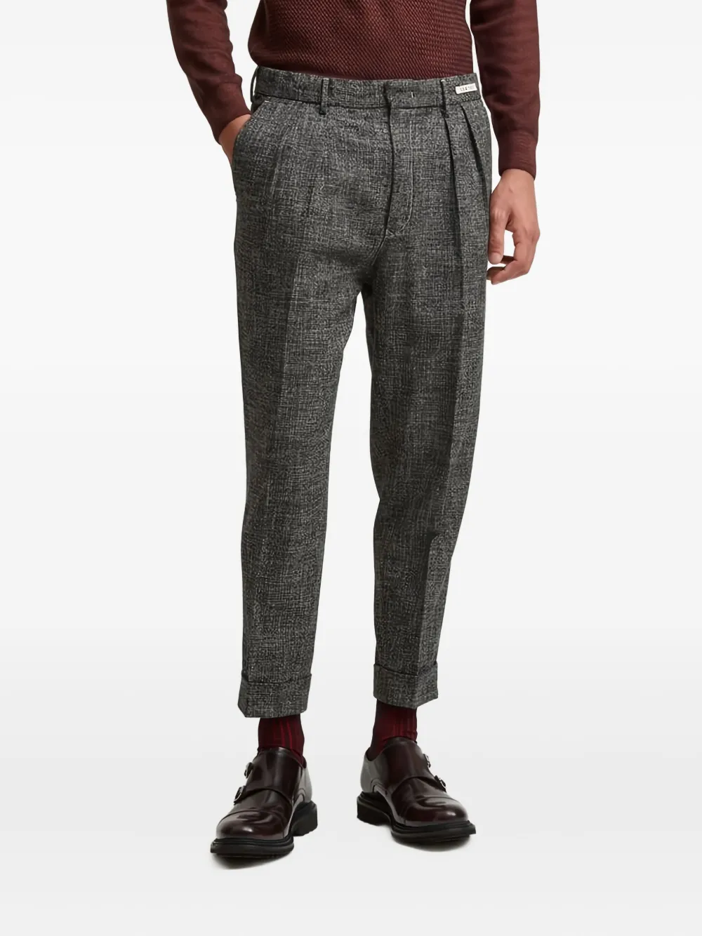 L.B.M. 1911 pleated cuffed trousers | Grey | Image 1