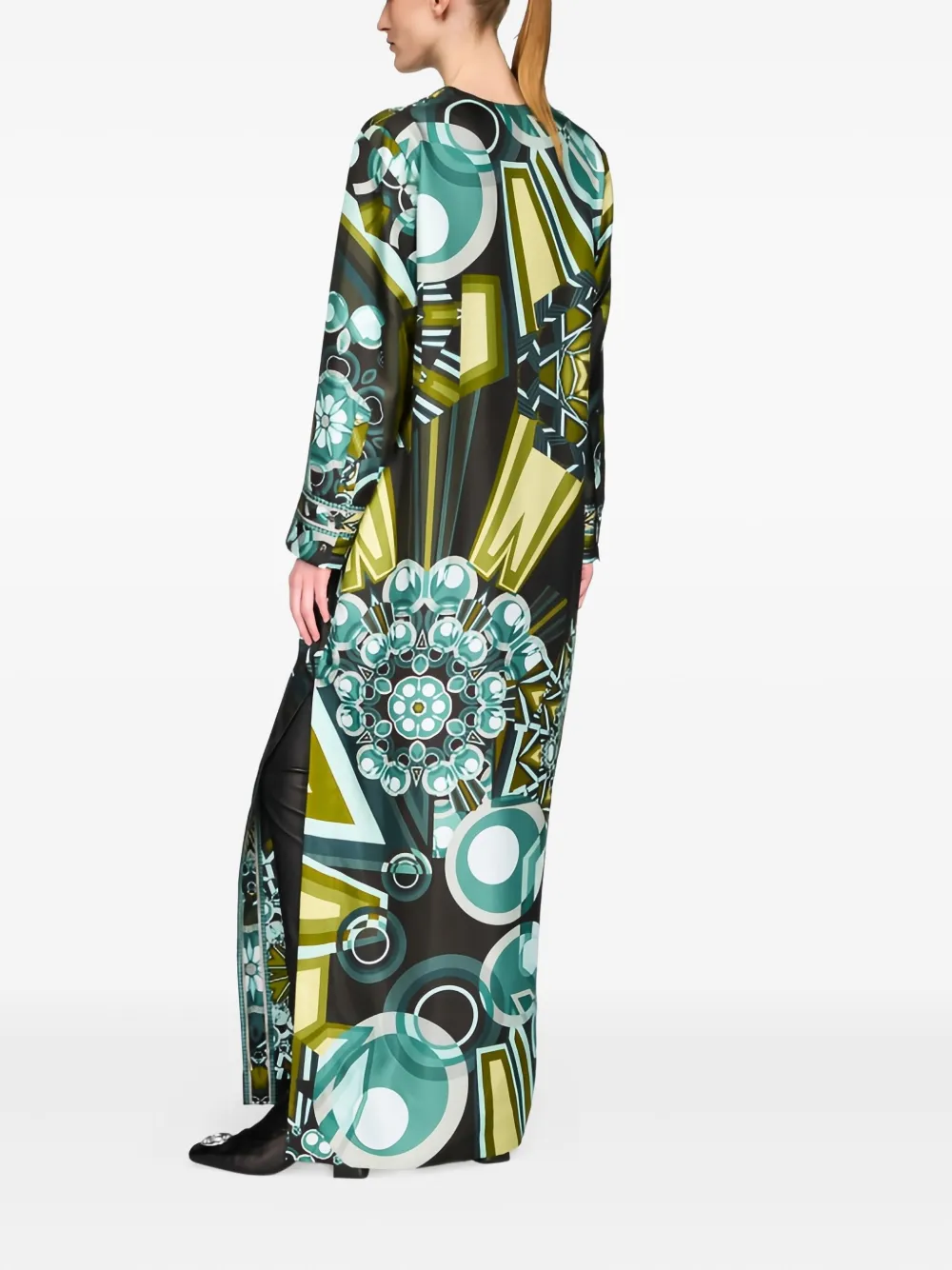 Leonard Tyhia Geometric-print Maxi Dress In Multi