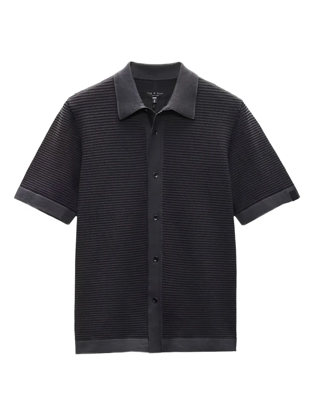 rag & bone textured short-sleeve shirt | Black | Image 1