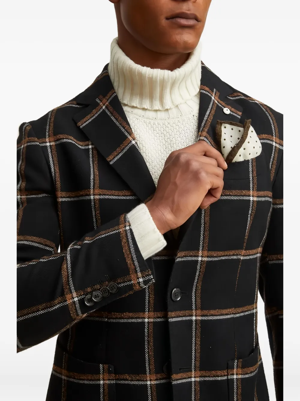 L.b.m 1911 Checked Single-breasted Blazer In Black