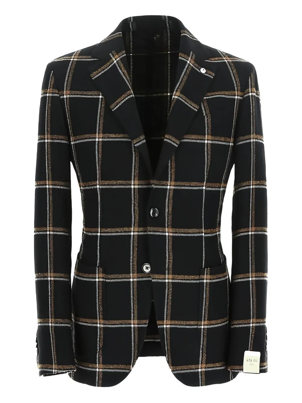 L.B.M. 1911 checked single-breasted blazer | Black | Image 1