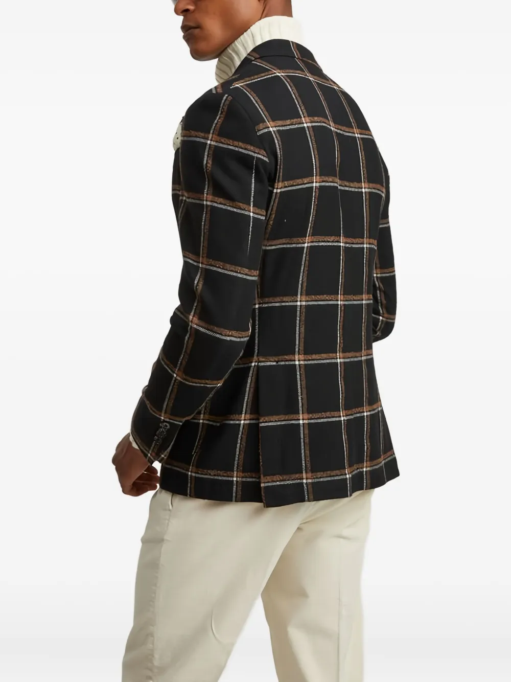 L.b.m 1911 Checked Single-breasted Blazer In Black