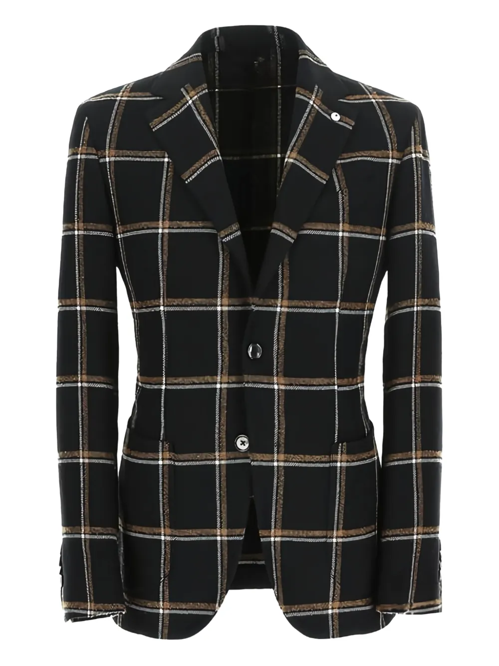 L.B.M. 1911 checked single-breasted blazer | Black | Image 1