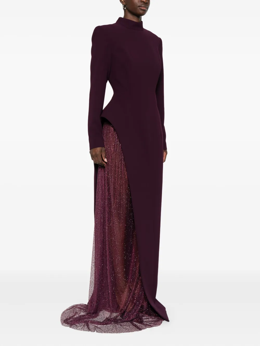 JEAN-LOUIS SABAJI Asymmetrische maxi-jurk Rood