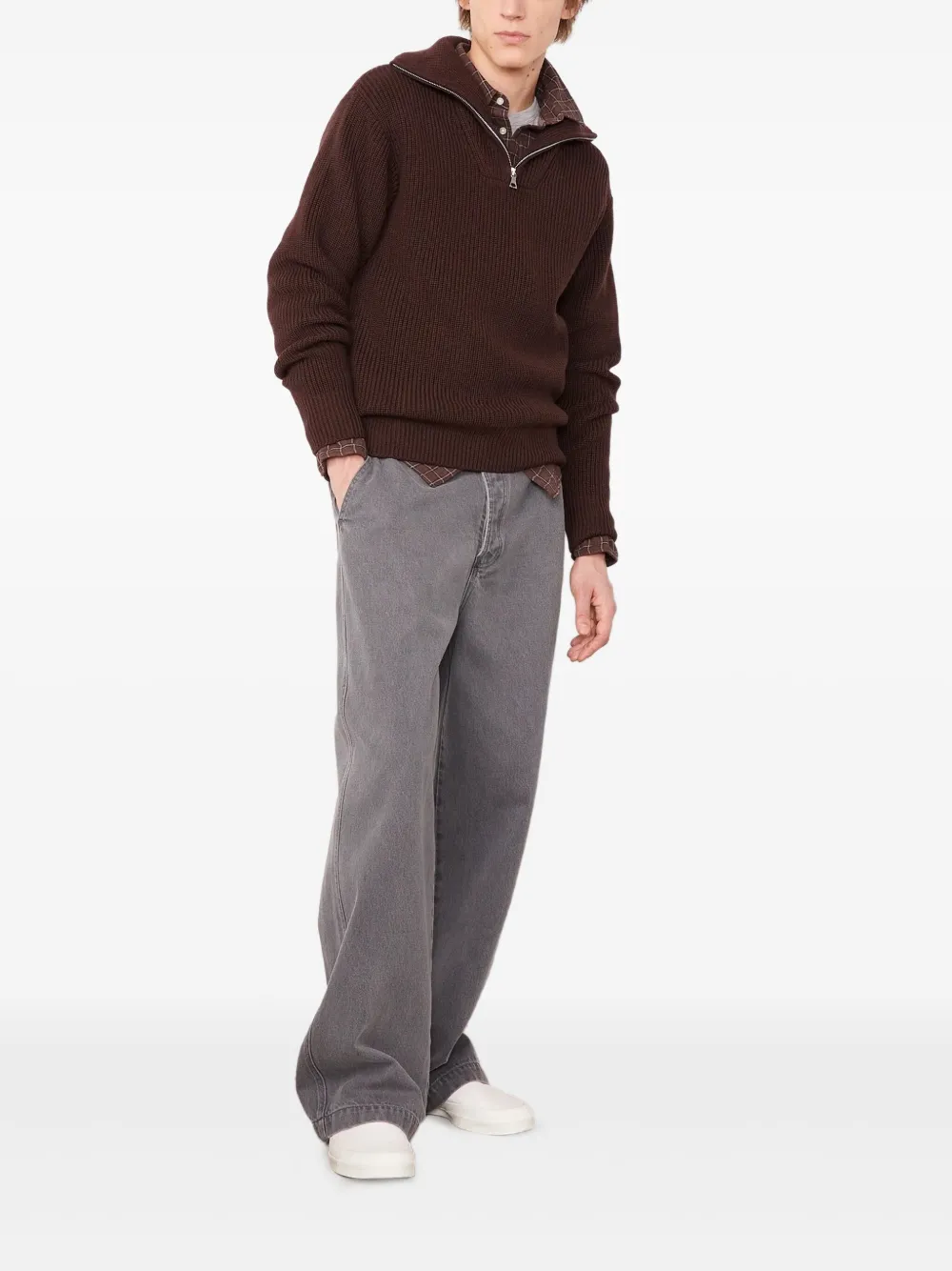 Officine Generale ribbed high-neck half-zip sweater | Knitted Sweaters | Image 2