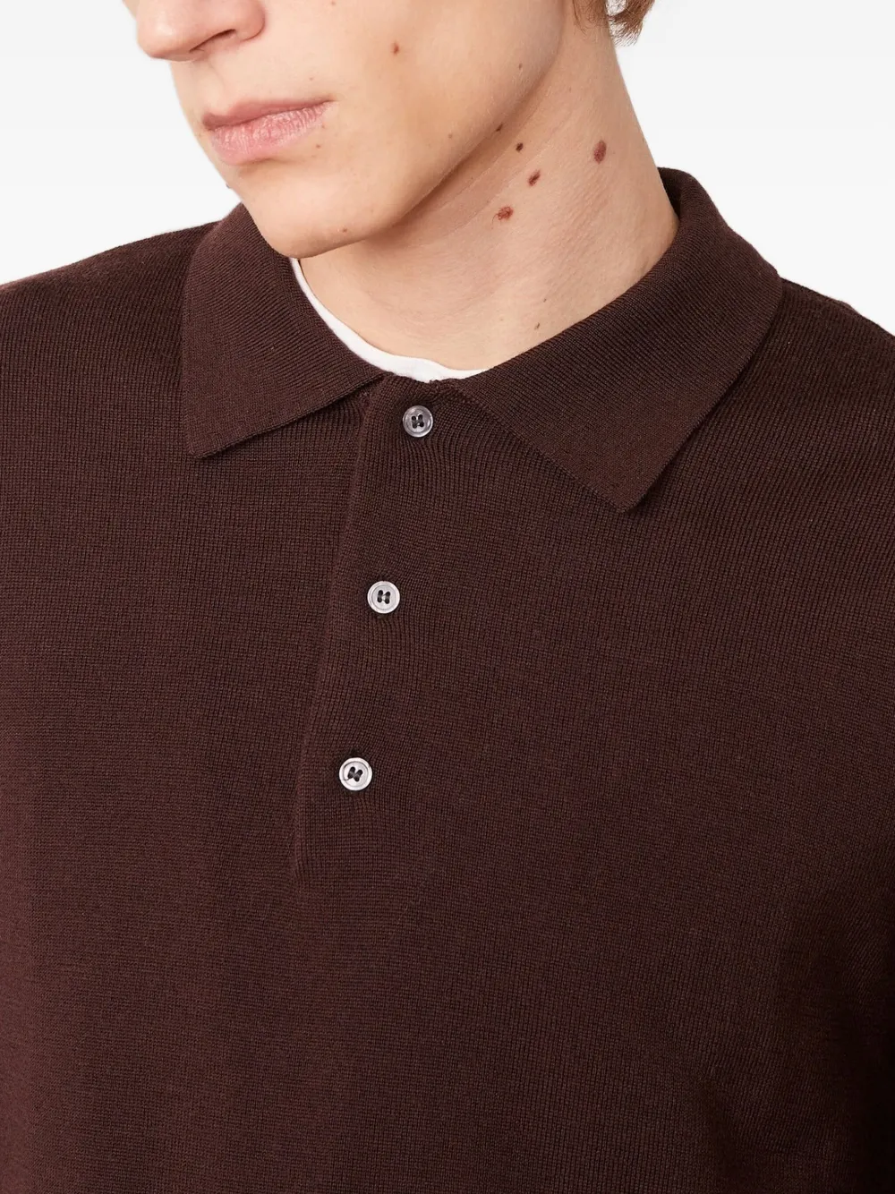 Officine Generale Poloshirt met lange mouwen Bruin